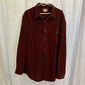 Men's Maroon and Black Button Down Dress Shirt